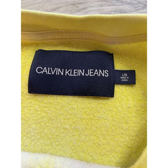 Calvin Klein Jeans Crop Top Sweater Size Large Short Sleeve Tie-Dye Multicolor - Picture 3 of 4